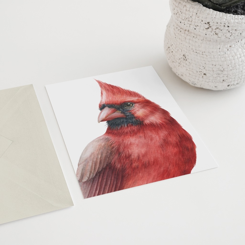 Cardinal Bird Watercolor Wall Art Print Poster Illustration Unframed - Picture 8 of 8
